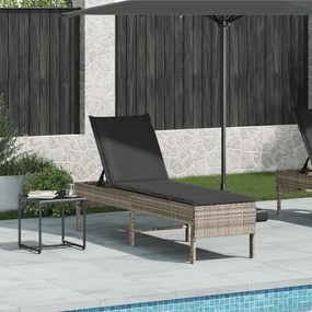 Espreguiçadeira almofadão 55x200x44cm vime PE cinzento-claro