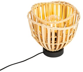 Candeeiro de mesa oriental preto com bambu natural - Pua