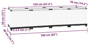 Canteiro elevado 160x40x38 cm polipropileno
