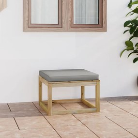 vidaXL Apoio de pés para jardim c/ almofadão pinho impregnado verde