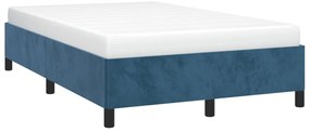 Estrutura de cama com colchão azul escuro 120x190 cm Veludo
