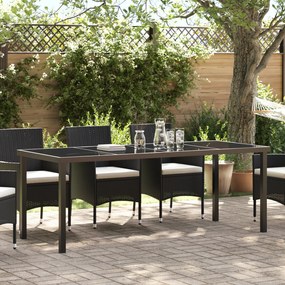 Mesa de Jardim vidaXL Preta 200x80x73 cm em Vidro Temperado