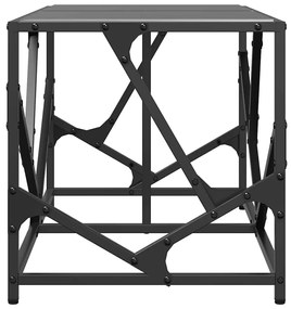 Mesa de centro com topo em vidro preto 78,5x40x41 cm aço