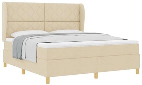 Cama Box Spring com Colchão VidaXL Creme 180x200 cm Tecido