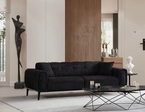 Sofá-cama de 3 Lugares Athena – Preto – 225x92x76 cm
