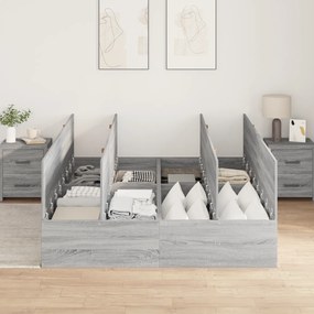 Estrutura de Cama de Armazenamento vidaXL Cinza Sonoma 140x200 cm