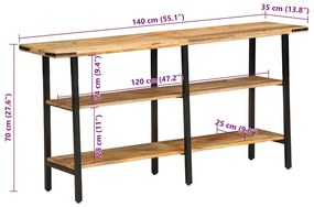 Mesa consola 140x35x70 cm madeira de mangueira maciça