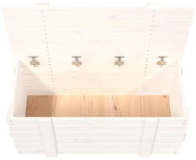 Caixa de arrumação 91x40,5x42 madeira de pinho maciça branco