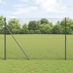 vidaXL Cerca de Arame Soldado com 7 Postes Cinza 1.5x10 m de Aço