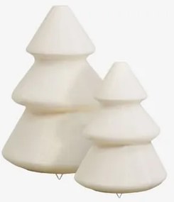 Conjunto De 2 Árvores De Natal Luminosas Em Linho Roulmi Crema Linho - Sklum
