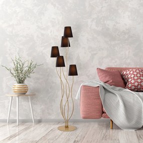 Candeeiro de Pé Bonibon – Ouro e Preto – 44 x 44 x 160 cm