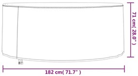 Capa para mobiliário de jardim Ø 182x71 cm 420D oxford preto