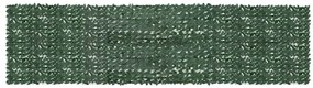 Tela de varanda com folhas verde-escuras 600x150 cm
