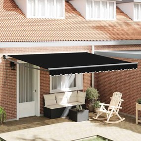 Toldo Retrátil Automático vidaXL Preto 400x300 cm