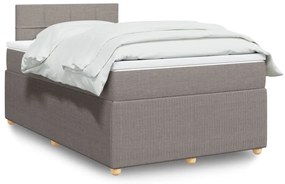 Cama boxspring c/ colchão 120x190cm tecido castanho-acinzentado