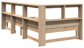 Cama com estante sem colchão 90x190 cm pinho maciço