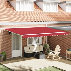 Toldo Retrátil Manual Vermelho 450x350 cm