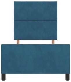 Estrutura de Cama vidaXL Azul Escuro 90x190 cm Veludo