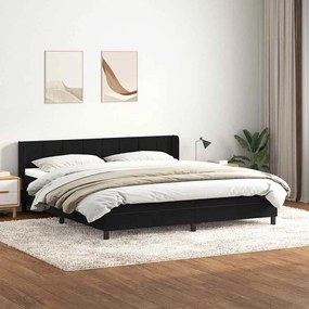vidaXL Cama com molas/colchão 180x210 cm veludo preto