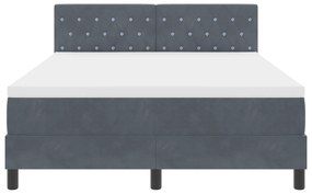 Cama Box com Colchão vidaXL Cinza Escuro 160x200 cm Veludo