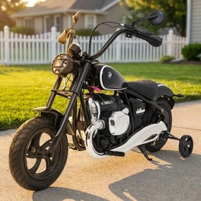 Mota elétrica para crianças 24V BMW R18, Rodas	ar bombeado Preta