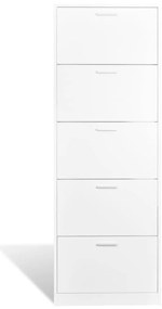 Sapateira com 5 compartimentos em madeira branco