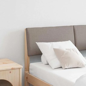 vidaXL Cabeceira estofada Cinzento-acastanhado 120 cm