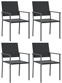 5 pcs conjunto de jantar p/ jardim vime PE e aço