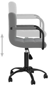 Cadeiras de jantar giratórias 2 pcs veludo cinzento-escuro