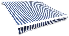 vidaXL Lona para toldo azul/branco 6 x 3 m (sem estrutura/caixa)