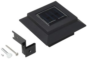 Candeeiro de exterior solar LED 6 pcs preto quadrado 12 cm