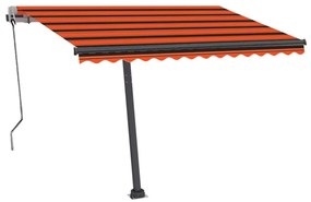 Toldo autom. LED e sensor de vento 300x250 cm laranja/castanho