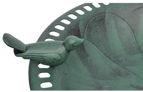 Banheira para pássaros com pássaro decorativo