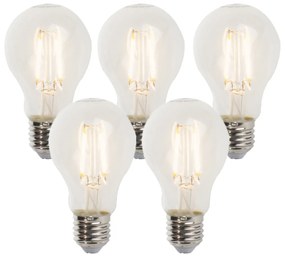 Conjunto de 5 Lâmpadas LED reguláveis E27 A60 5W 470lm 2700K