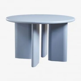 Mesa De Jantar Redonda Em Mdf (ø120 Cm) Loulou Nevoeiro Azul - Sklum