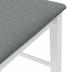 Bancos de bar com almofadões 2pcs madeira de seringueira maciça