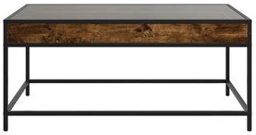 Mesa de centro luzes LED Infinity 90x50x41 cm carvalho fumado