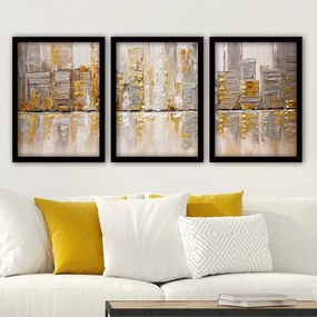 Pintura Decorativa em Moldura 3SC184 – Multicolor – 35 x 45 cm (3 Peça