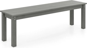 Banco de jardim em HDPE de 140 cm para 2-3 pessoas  sem encosto resistente às intempéries Cinzento