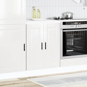 Armário base cozinha Porto derivados madeira branco brilhante