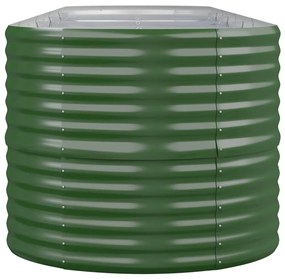 Canteiro elevado jardim 368x80x68 cm aço revestido a pó verde