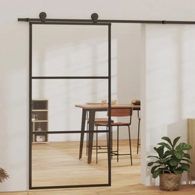 3081943 vidaXL Porta deslizante c/ conj ferragens 102x205cm vidro ESG/alumínio