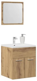 2 pcs móveis de casa de banho deriv. madeira carvalho artisiano