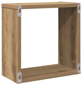 Prateleiras cubo 2 pcs derivados de madeira carvalho artisiano