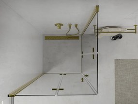 Mexen Lima Cabine de duche dobrável Duo 90 x 90 cm, transparente, dourada - 856-090-090-50-00-02