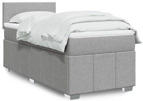 Cama com molas/colchão 90x190 cm tecido cinzento-claro