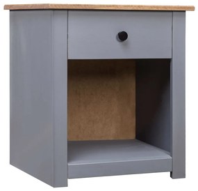 vidaXL Mesa de cabeceira 46x40x57 cm pinho panama maciço cinzento