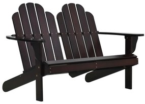 vidaXL Cadeira Adirondack dupla madeira castanho