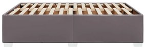 Estrutura de cama 160x200 cm couro artificial cinzento