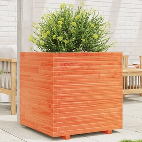 Vaso/floreira de jardim 70x70x72 cm pinho maciço castanho mel